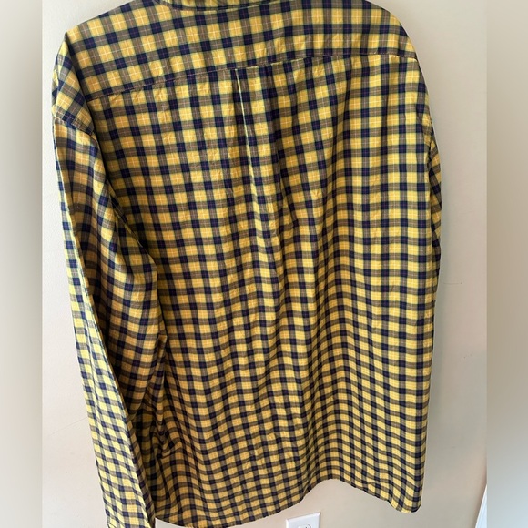 J.Crew yellow plaid Secret Wash Classic Cotton Poplin Shirt size XXL tall - Picture 3 of 8